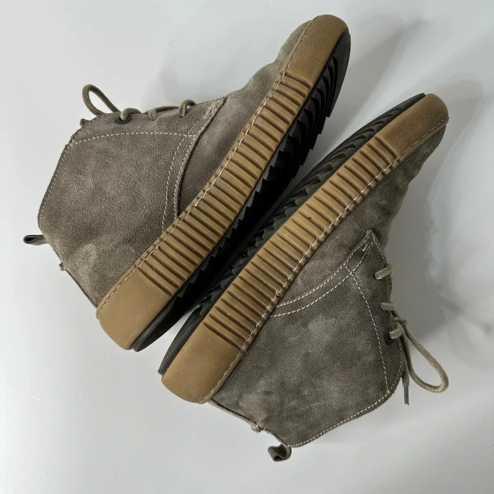 Josef Seibel Maren 02 Chukka Boots Taupe Gray Suede Fleece Lined Sz 37/US 6.5-7‎